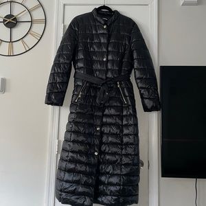 Karl Lagerfeld full length belted puffer.